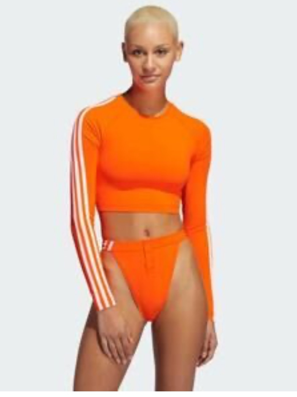 IVY PARK Neon Orange Sport Crop Top with Black Trim